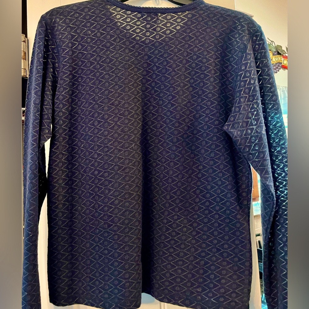 Calvin Klein jeans vintage crew neck dark navy textured T, lite weight